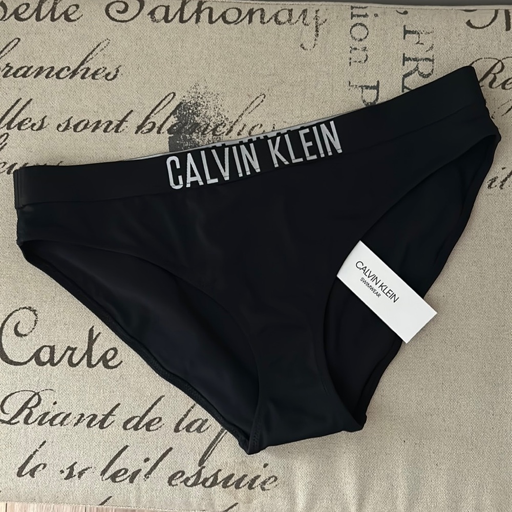 NEW CALVIN KLEIN logo-waist bikini bottom